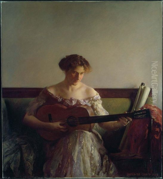 The Guitar Player Oil Painting by Joseph DeCamp