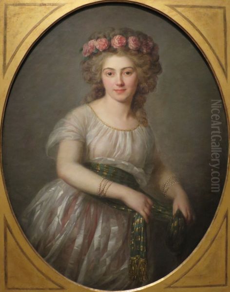 Portrait of Madame de Cromot de Fougy Oil Painting by Antoine Vestier