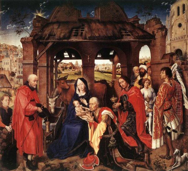 St Columba Altarpiece (central panel) Oil Painting by Rogier van der Weyden