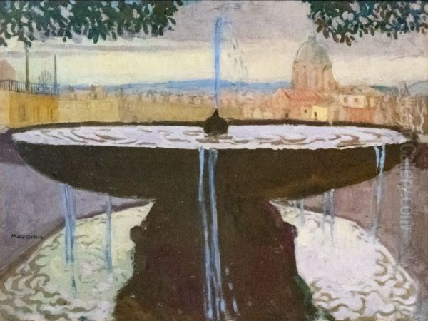 Vasque de la villa Medicis Oil Painting by Maurice Denis