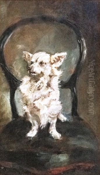 Small white dog Oil Painting by Henri De Toulouse-Lautrec