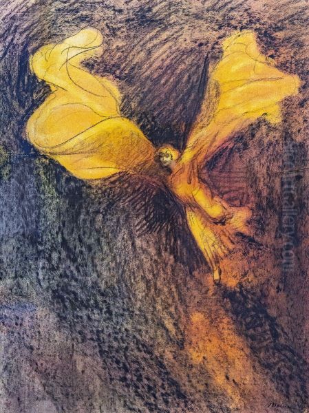 Loie Fuller (robe orange) Oil Painting by Charles Maurin