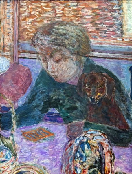 Portrait au chien Oil Painting by Pierre Bonnard