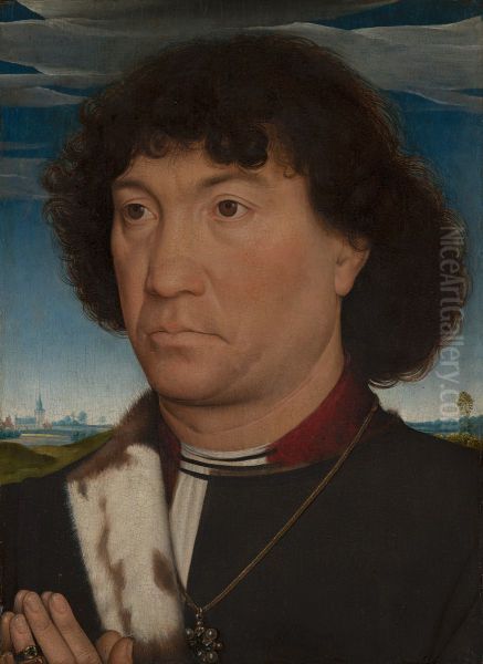 Portrait of a Man from the Lespinette Family Oil Painting by Hans Memling