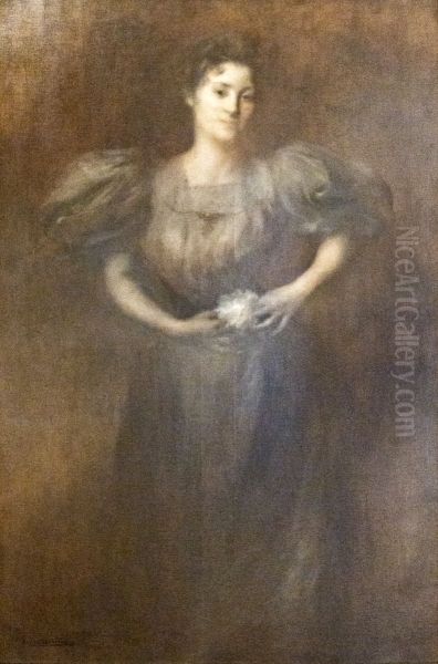 Portrait of Mme Arthur Fontaine Oil Painting by Eugene Carriere