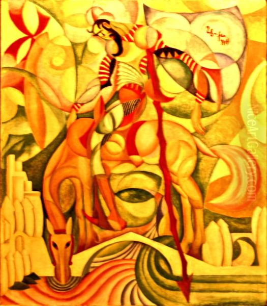 D. Quixote Oil Painting by Amadeo De Souza Cardoso