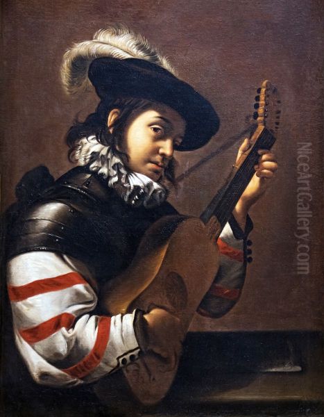 Le Joueur de guitare Oil Painting by Mattia Preti