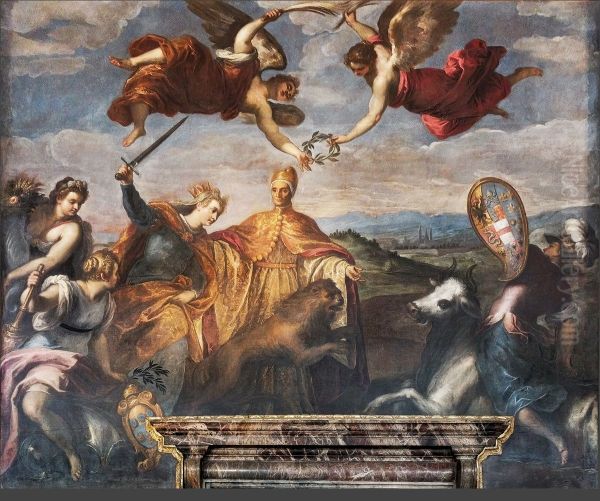 Allegory of the victory over the League of Cambrai Oil Painting by Palma il Giovane