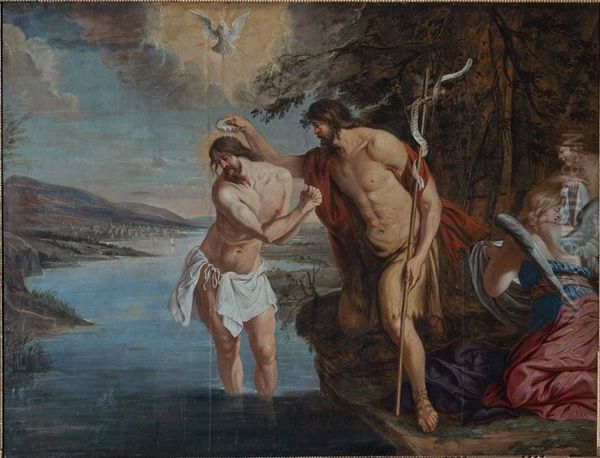 The Baptism of Jesus Christ Oil Painting by Michael Angelo Immenraet