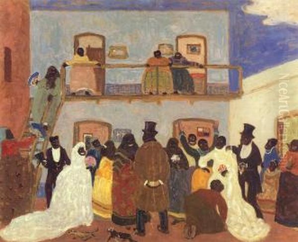 Doble Boda Oil Painting by Pedro Figari