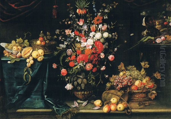 Still life of Flowers and Fruit Oil Painting by Frans Ykens