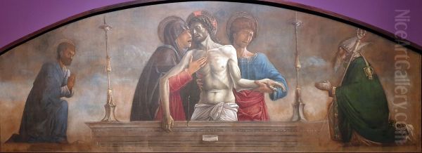 The Lamentation with Saints Mark and Nicholas of Bari Oil Painting by Giovanni Bellini