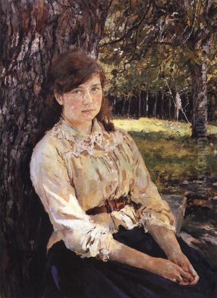 Girl in the Sunlight Oil Painting by Valentin Serov