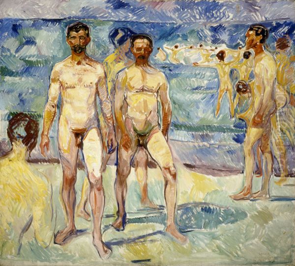 Badende menn Oil Painting by Edvard Munch