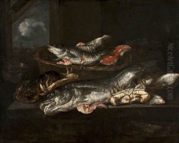 Haddock, Plaice, Crabs and Lobster Oil Painting by Abraham Van Beijeren