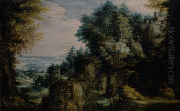 Landschaft mit Einsiedelei Oil Painting by Pieter Stevens