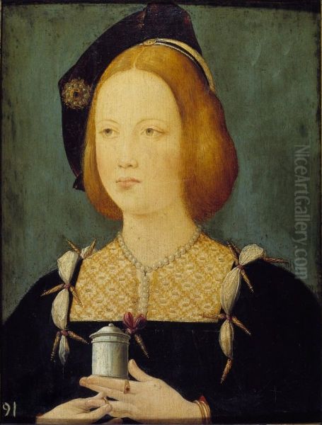 Mary Tudor, Queen of France (1496-1533) Oil Painting by Jean Perreal