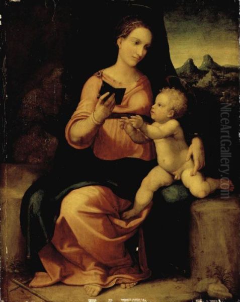 Madonna And Child Oil Painting by Nannoccio Capassini