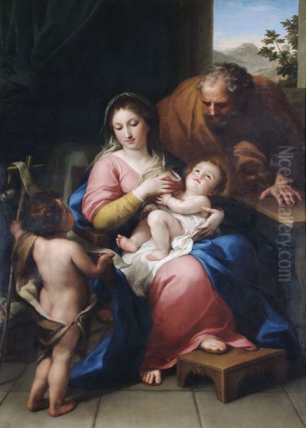 The Holy Family with the Infant Saint John Oil Painting by Anton Raphael Mengs