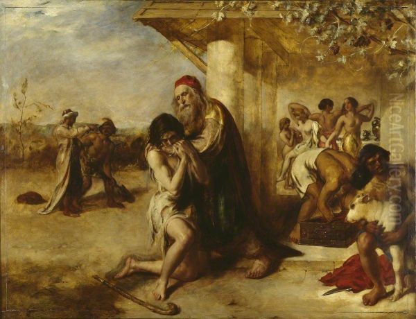 The Repentant Prodigal's Return to his Father Oil Painting by William Etty