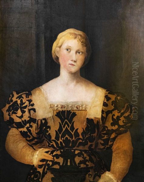 Portrait of Paola Priuli Oil Painting by Palma Vecchio