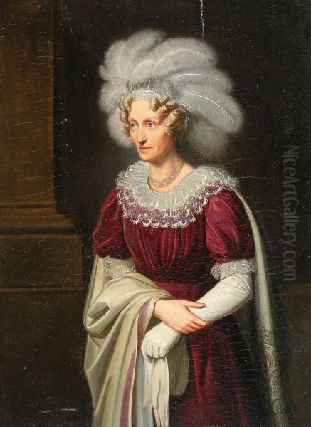 Portrait of Queen Maria Theresia of Saxony Oil Painting by Carl Christian Vogel von Vogelstein