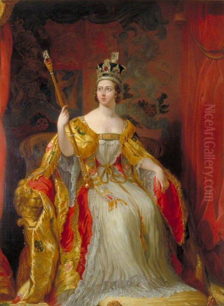 Queen Victoria (1819-1901). Reigned 1837-1901 Oil Painting by George Hayter