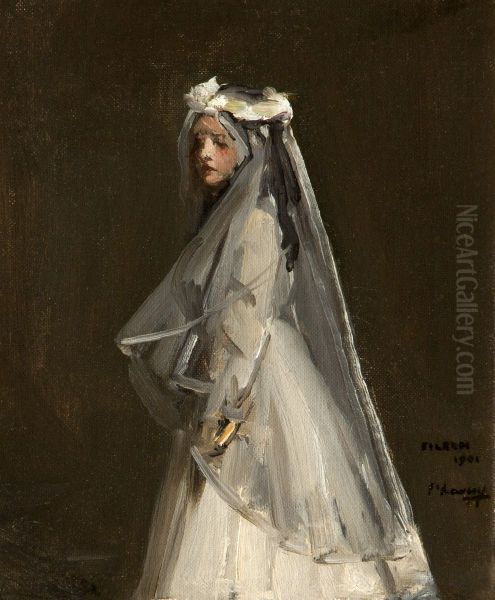 Eileen, Her First Communion Oil Painting by John Lavery