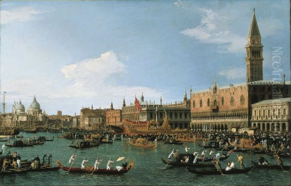 The Bucintoro Oil Painting by Canaletto