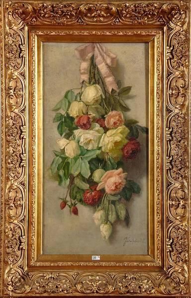 Bouquet De Roses Suspendu Oil Painting by Jean Capeinick