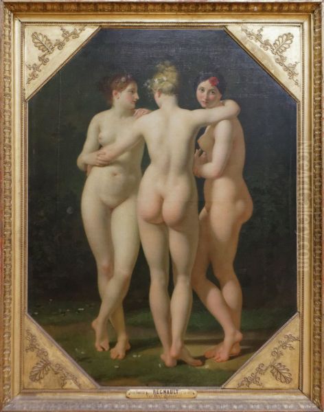 The Three Graces Oil Painting by Jean-Baptiste Regnault