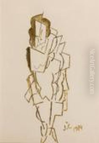 Femme Cubiste En Pied Oil Painting by Josef Capek