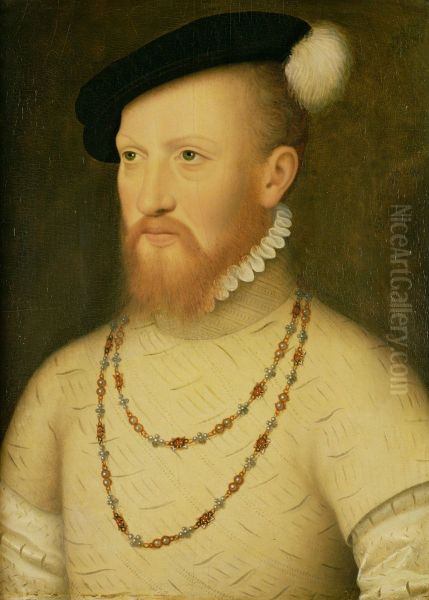 Portrait of a Gentleman (said to be Sir Edward Seymour, afterwards Duke of Somerset) Oil Painting by Francois Clouet