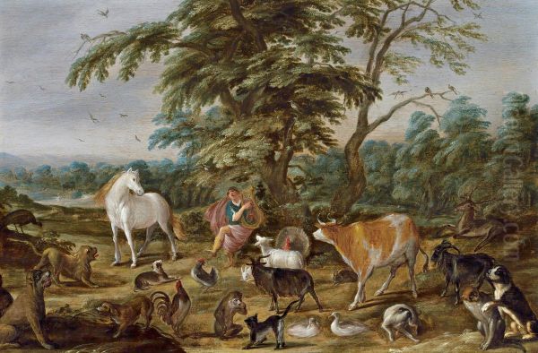 Orpheus playing for the animals Oil Painting by David Colijns