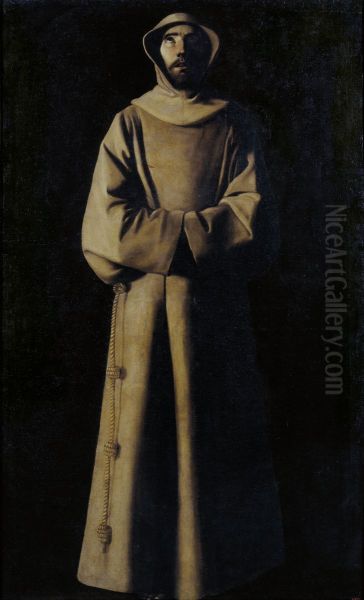 Saint Francis of Assisi according to Pope Nicholas V's Vision Oil Painting by Francisco De Zurbaran