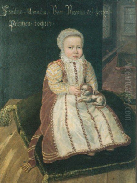 Portrait ofEmilia Secunda Antwerpiana van Nassau(1581-1657) Oil Painting by Daniel van den Queborn