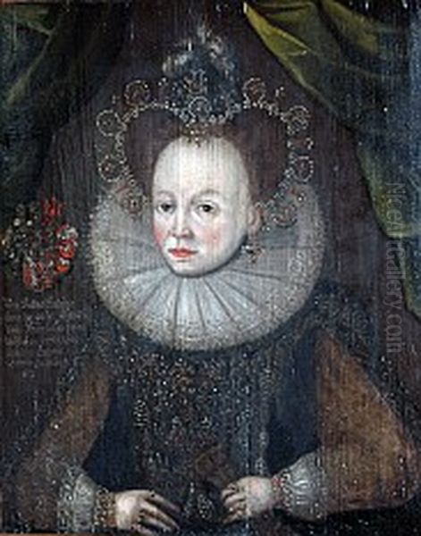 Anna III. von Stolberg-Weringerode(1565-1601), Abtissin von Quedlinburg Oil Painting by Unidentified painter