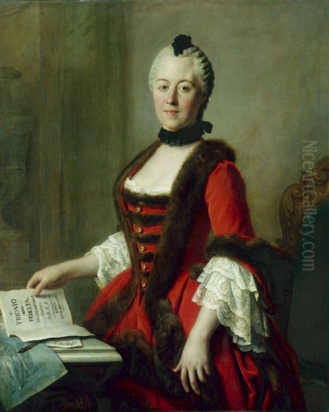 Maria Antonia von Bayern (1724-1780), Gemahlin des Kurprinzen Friedrich Christian von Sachsen Oil Painting by Pietro Rotari