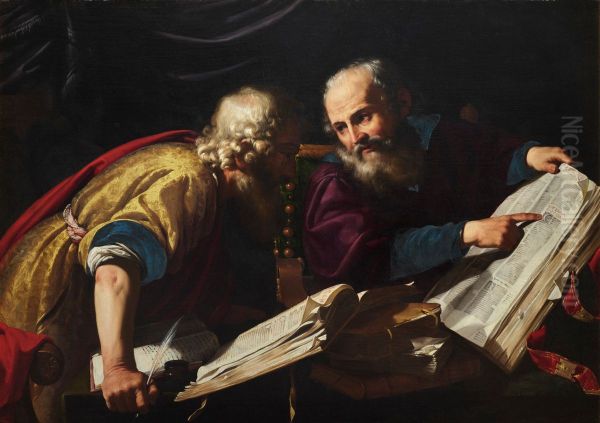 The prophets Jeremiah and Baruch' Oil Painting by Rutilio di Lorenzo Manetti