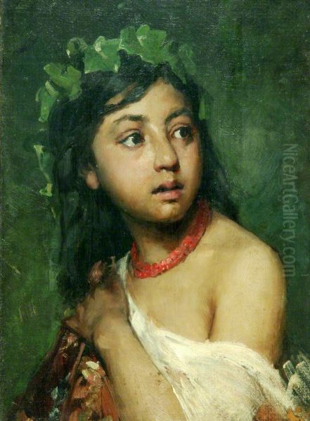 Italian Girl with Necklace Oil Painting by Susan Isabel Dacre