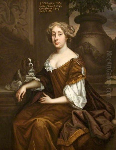 Johanna St John (1631-1705), Wife of Sir Walter St John, 3rd Bt Oil Painting by Godfrey Kneller