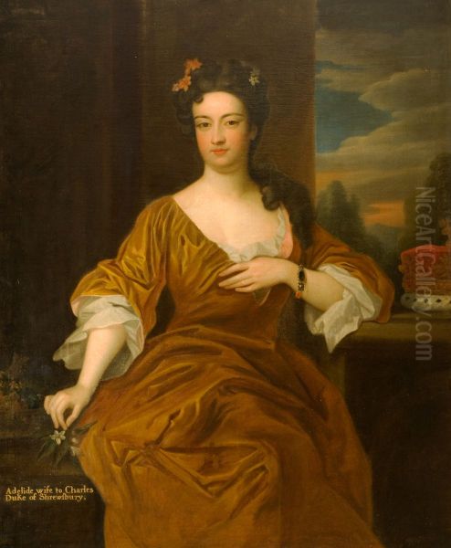 Adelhida, Duchess of Shrewsbury (1665-1726) Oil Painting by Godfrey Kneller