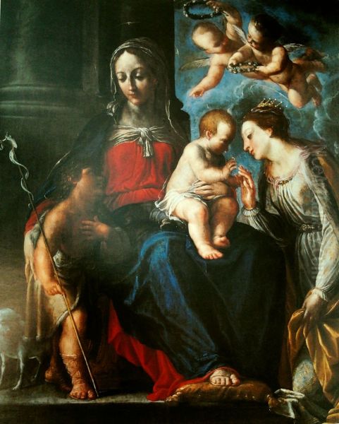 The Mystical marriageof Saint Catherine Oil Painting by Francesco Brizio