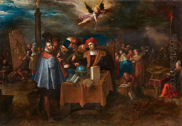 Various Methods of Achieving Fame Oil Painting by Frans Francken the Younger