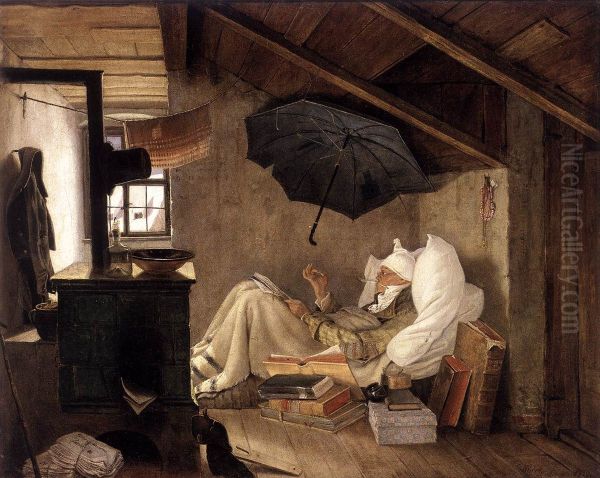 The poor poet Oil Painting by Carl Spitzweg