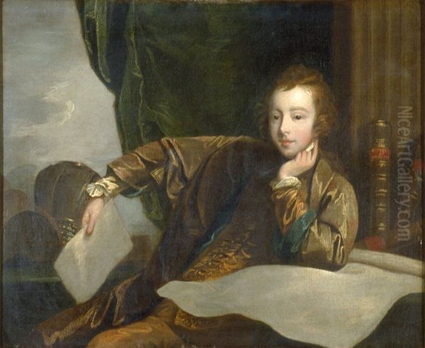 General James Wolfe (1727-1759), When a Boy Oil Painting by Benjamin West