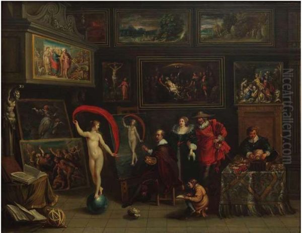 Painter's cabinet Oil Painting by Frans Francken the Younger