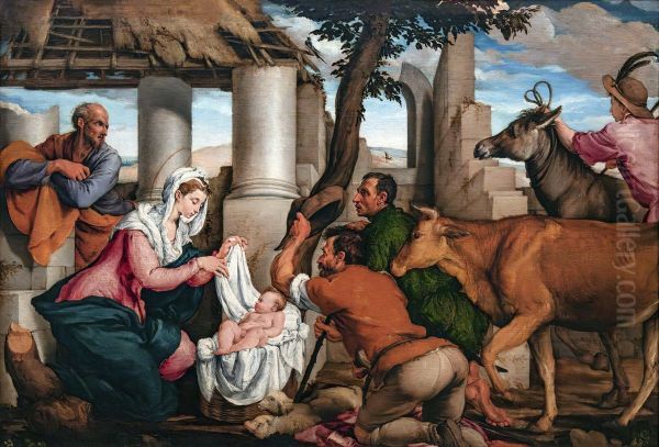 Adoration of the shepherds Oil Painting by Jacopo Bassano