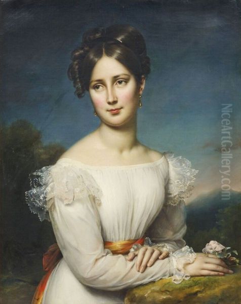 Portrait of Mademoiselle Mante Oil Painting by Jean-Baptiste Paulin Guerin