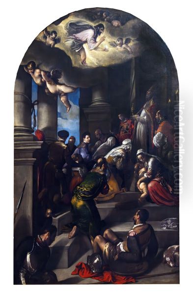 Vision of Saint Eleutherius Oil Painting by Jacopo Bassano